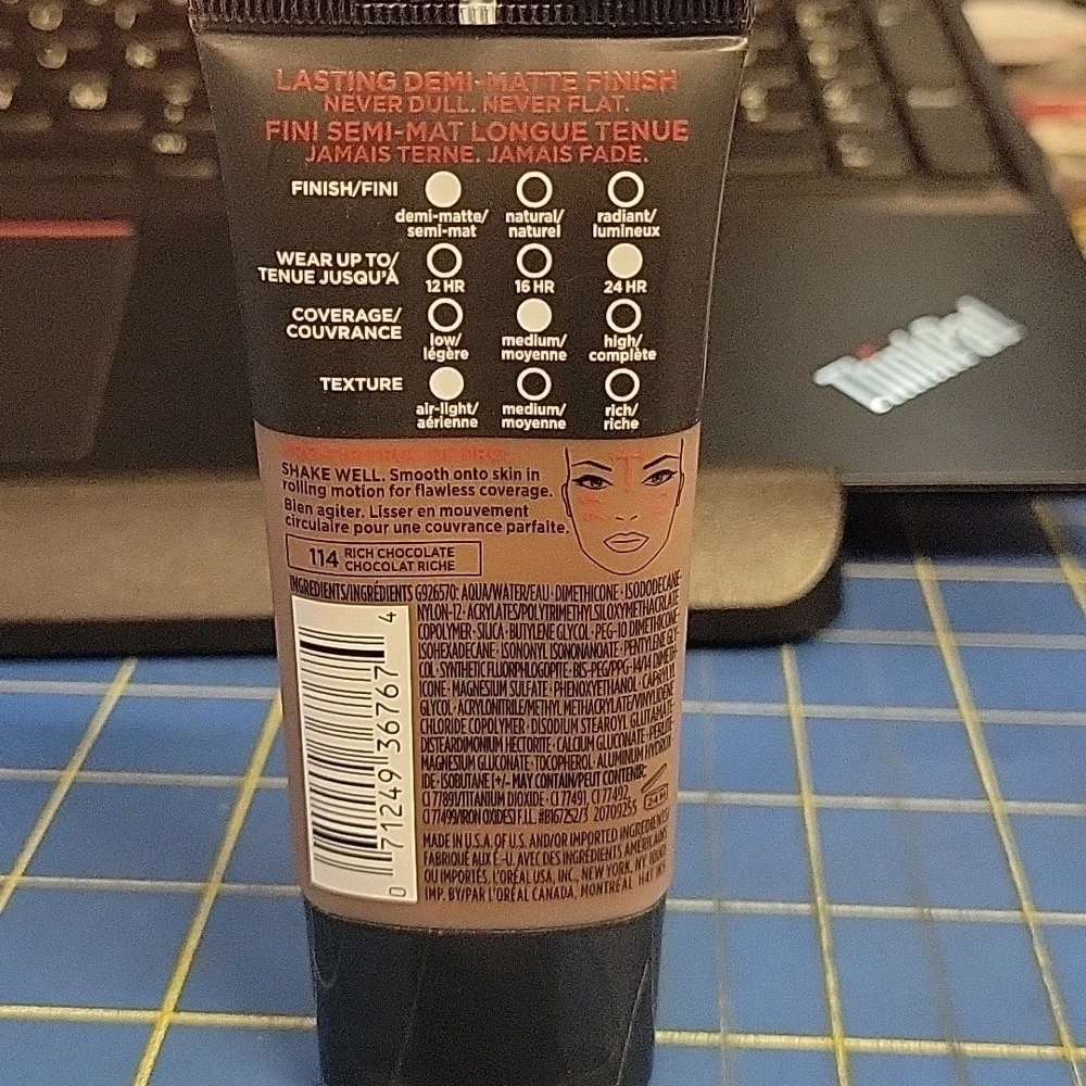 L'Oreal Infallible Pro-Matte Foundation 114 Rich Chocolate 30ml New
